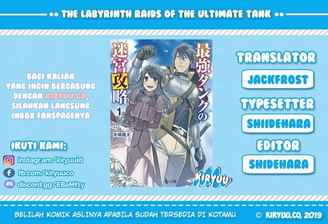 Baca The Labyrinth Raids of the Ultimate Tank ~The Tank Possessing a Rare 9,999 Endurance Skill was Expelled from the Hero Party~ - Chapter 1.6 halaman 1